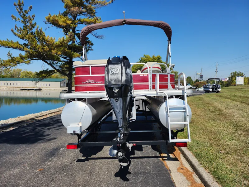 Slide: The Image of 2012 Sun Tracker Party Barge 20 DLX pontoon boat with 60 HP Mercury outboard motor. - 3