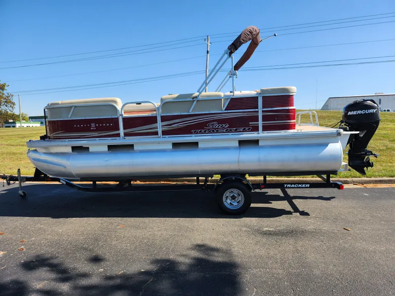 Slide: The Image of 2012 Sun Tracker Party Barge 20 DLX pontoon boat on a trailer. - 5