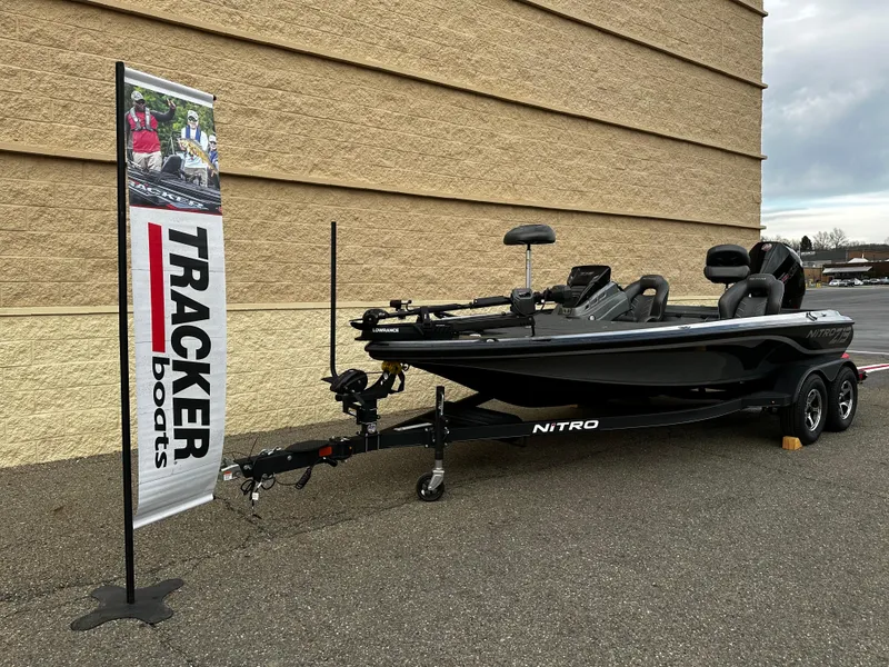Slide: The Image of 2024 Nitro Z19 Pro fishing boat displayed by Tracker Boats. - 2