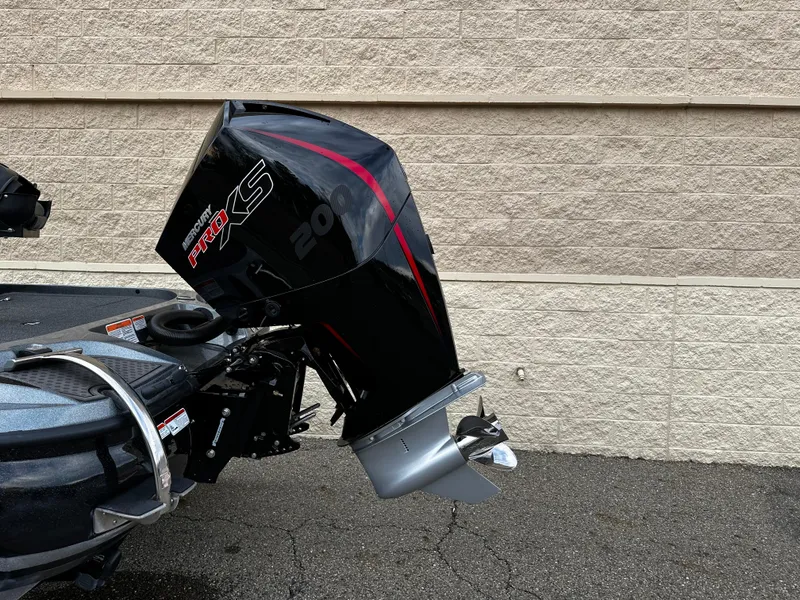 Slide: The Image of 2024 Nitro Z19 Pro boat with Mercury Pro XS outboard motor. - 3