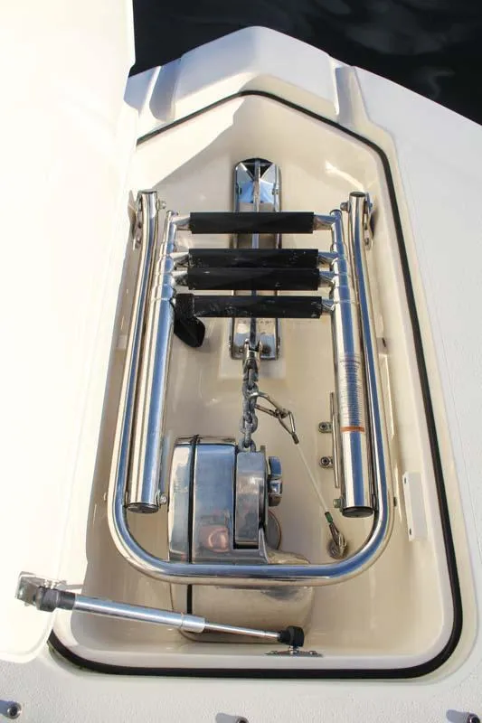 Slide: The Image of Anchor storage compartment on a 2018 Scout 275 Dorado boat. - 20