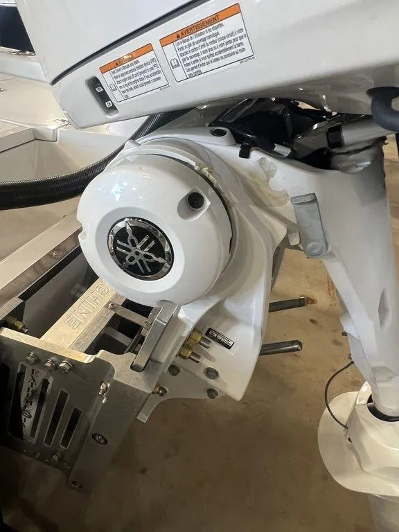 Slide: The Image of 2024 BlackJack 256 Bay boat engine detail with Yamaha components. - 7