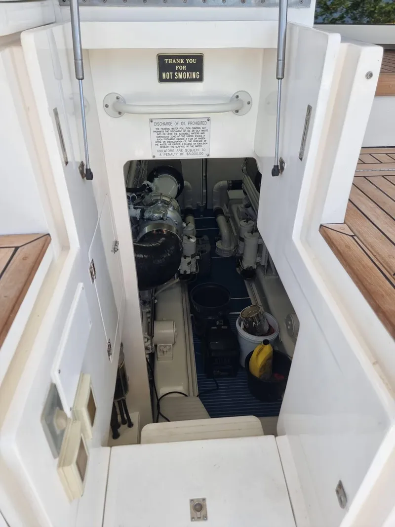 Slide: The Image of Engine room of a 2008 Bertram 670 Convertible yacht. - 12