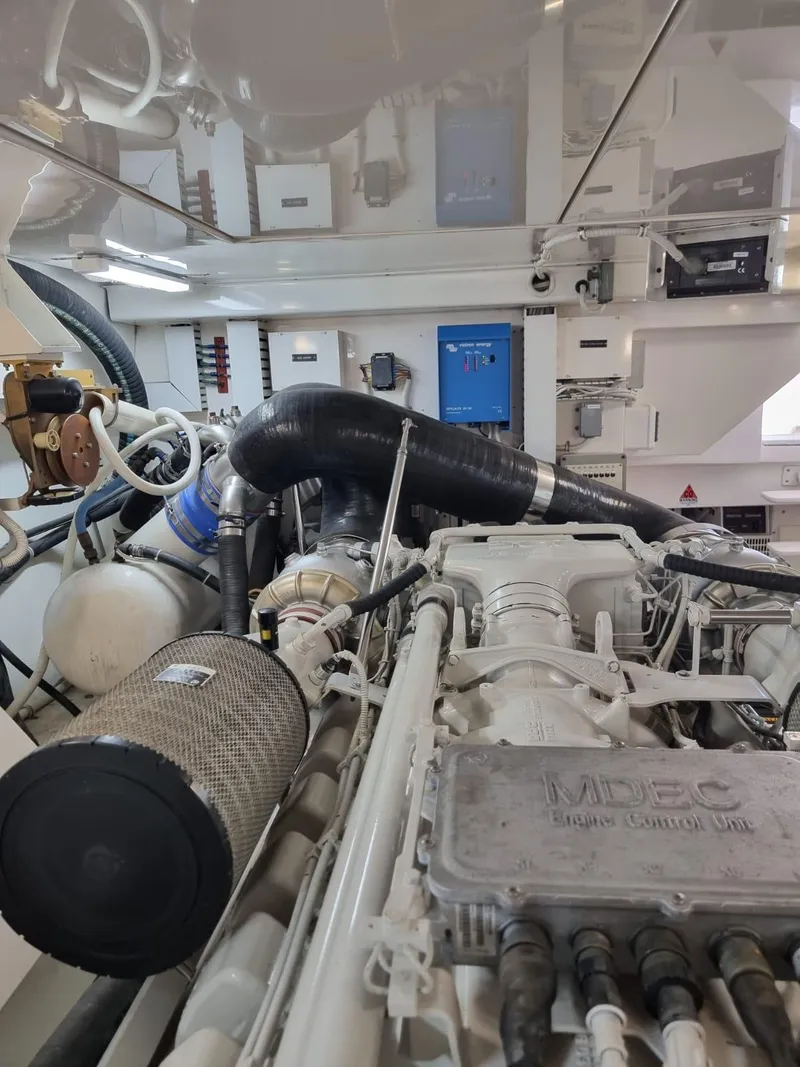 Slide: The Image of Engine room of a 2008 Bertram 670 Convertible yacht. - 32