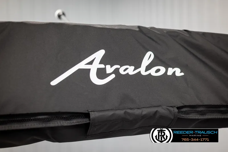 Slide: The Image of 2024 Avalon LSZ ELW logo on black cover, Reeder-Trausch Marine branding. - 49