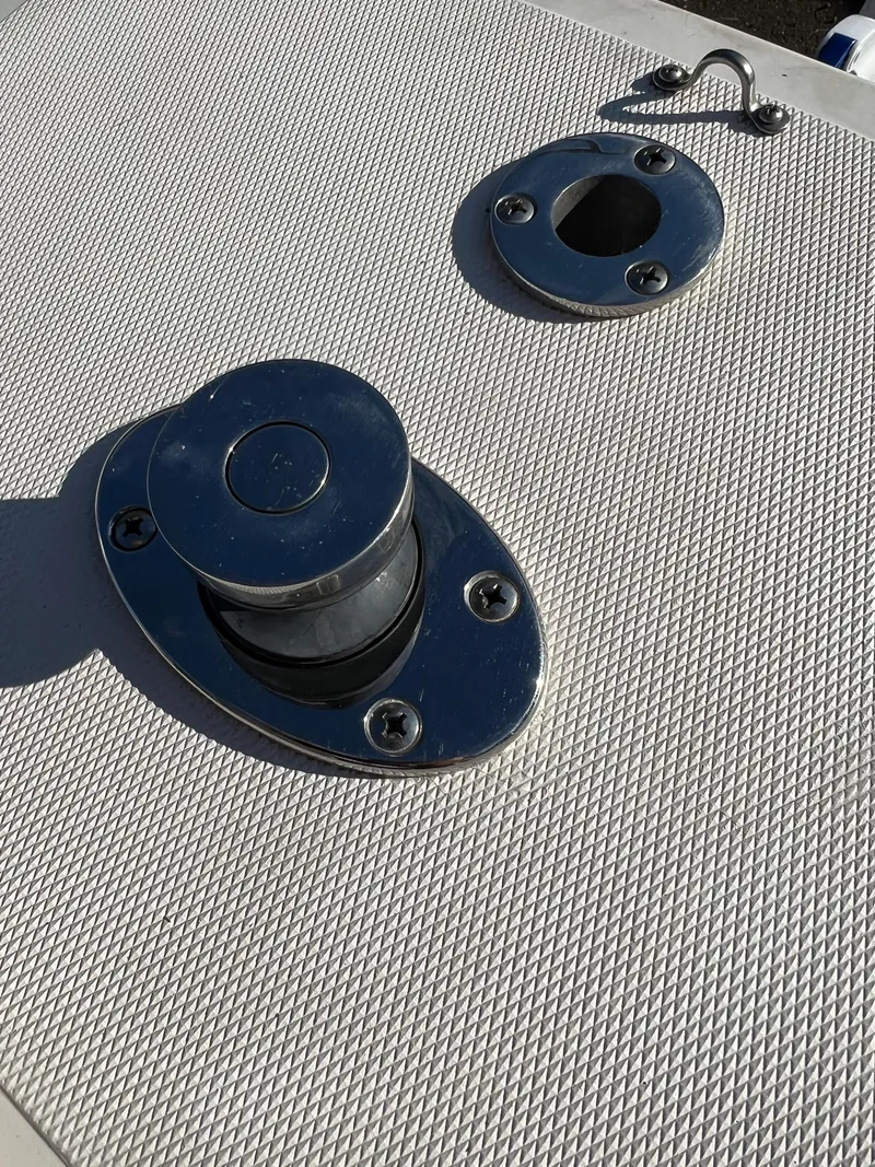 Slide: The Image of Close-up of 2015 Hunt Yachts Harrier Sport deck fittings. - 8