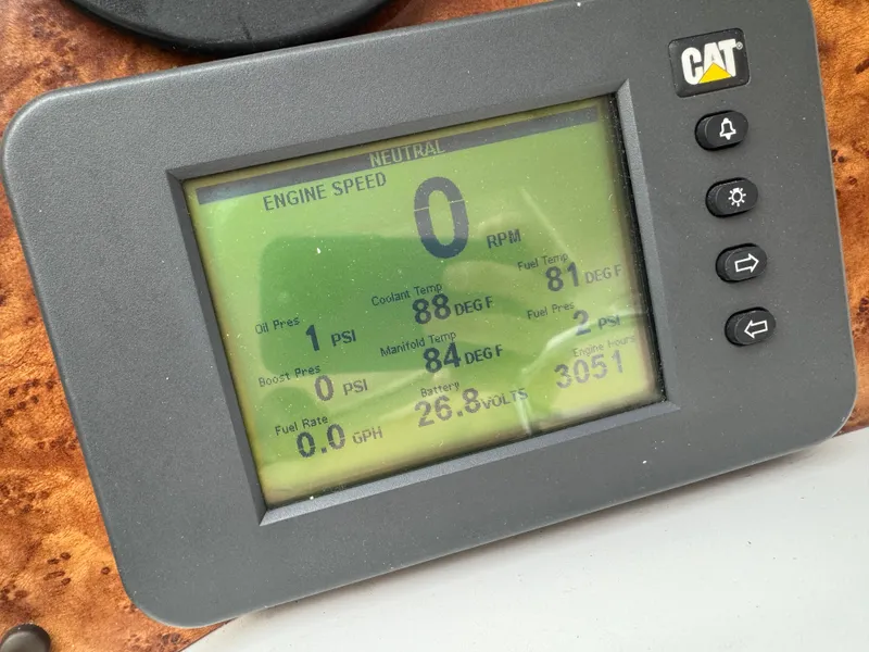 Slide: The Image of CAT engine monitor display on a 2006 Neptunus 55 Cabrio yacht. - 42