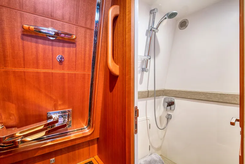 Slide: The Image of Luxurious bathroom in 2025 Hampton 750 Endurance LRC yacht with modern shower amenities. - 12