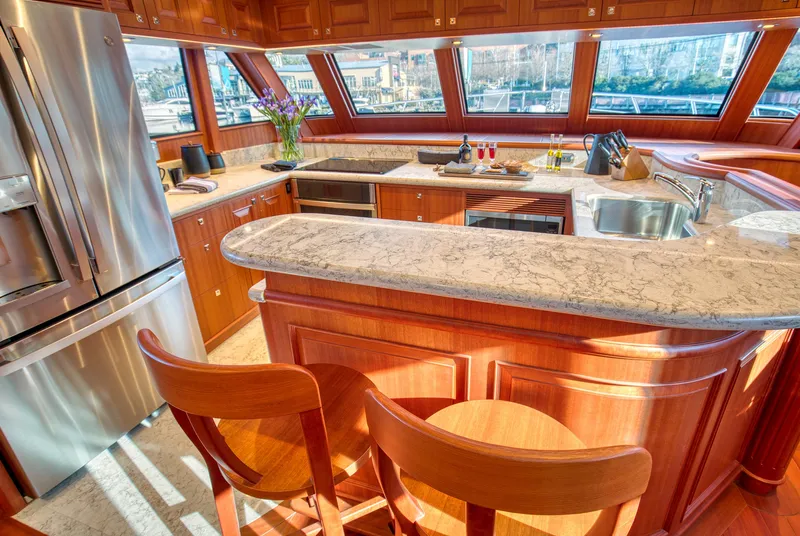 Slide: The Image of Luxurious kitchen interior of 2025 Hampton 750 Endurance LRC yacht with modern amenities. - 24