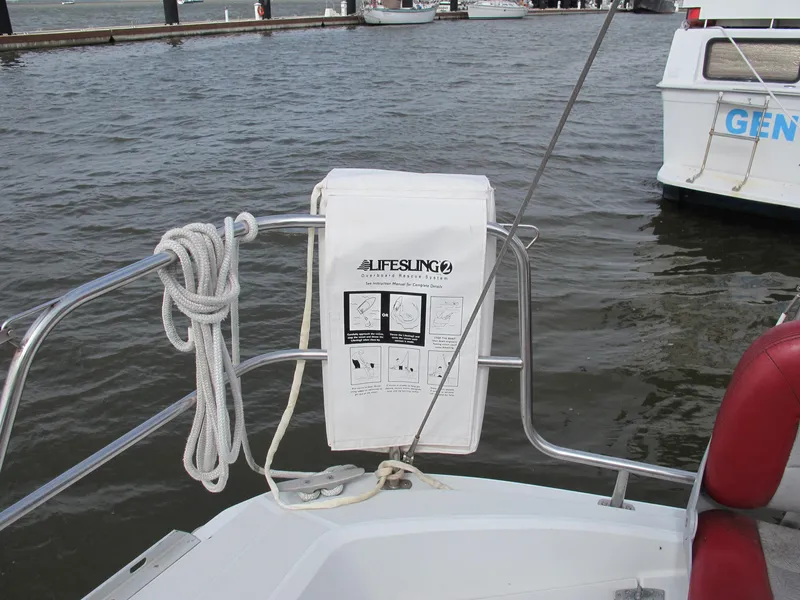 Slide: The Image of 1987 O'Day 322 sailboat with Lifesling overboard rescue system. - 20