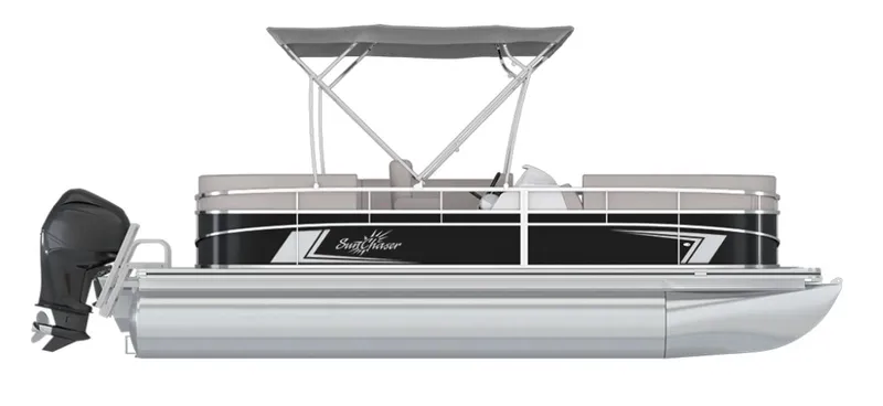 The Image of 2024 SunChaser Vista 22 LR pontoon boat with canopy and outboard motor. - 1