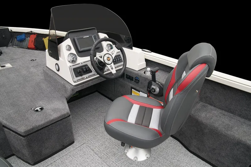 Slide: The Image of 2024 Ranger VS1882SC Angler boat interior with captain's chair and control console. - 33