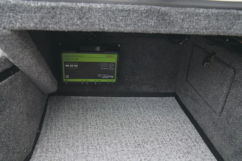 Slide: The Image of 2024 Ranger VS1882SC Angler boat deck with storage compartment. - 49