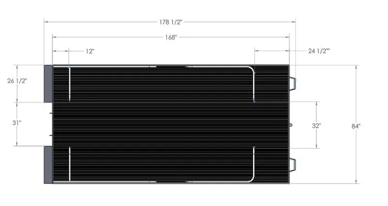 Slide: The Image of Top view of Pond-Tini Series 14 2024 model with detailed dimensions. - 9