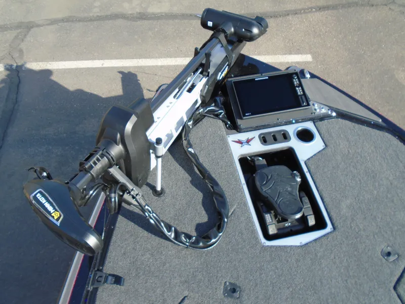 Slide: The Image of 2024 Vexus VX20 boat with advanced trolling motor and navigation system. - 13