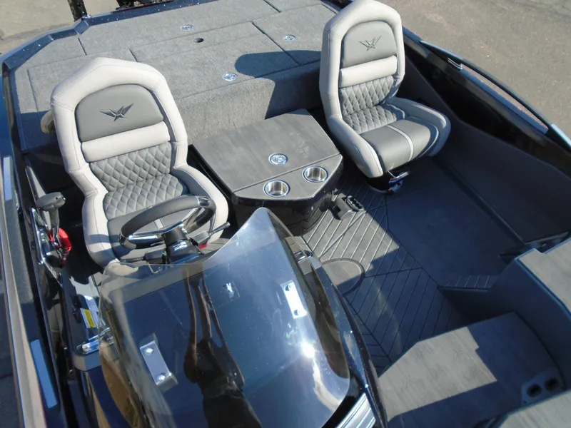 Slide: The Image of 2024 Vexus VX20 boat interior with dual seats and console. - 9