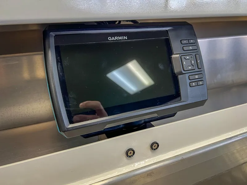 Slide: The Image of Garmin navigation system on 2025 Stabicraft 1450 Explorer boat. - 6