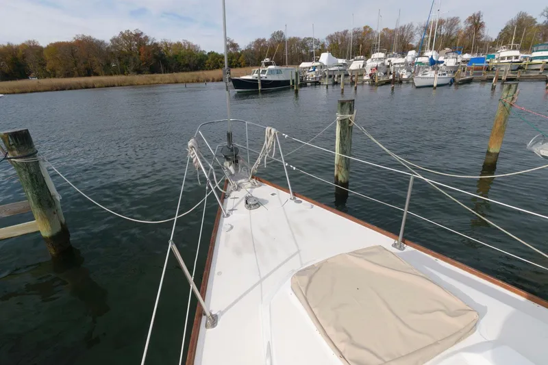 Slide: The Image of 1984 Sabre 38 MK I sailboat docked at a marina. - 6
