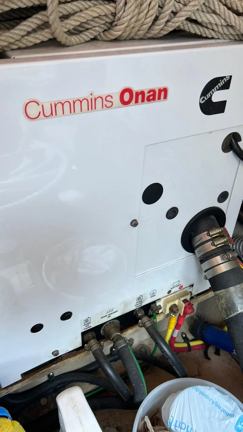 Slide: The Image of Cummins Onan generator in 2014 Ranger Tugs R29S boat engine compartment. - 44