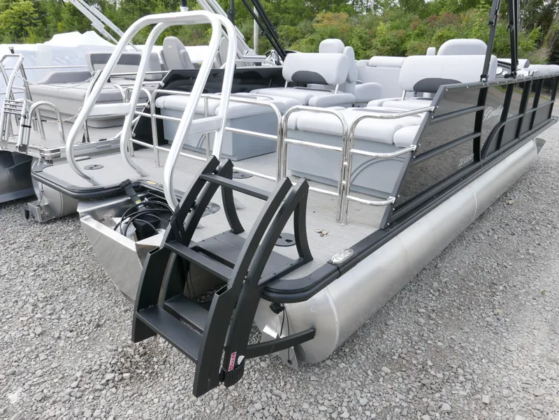 Slide: The Image of 2024 Bentley Pontoons Legacy 223 QSB, sleek design, spacious seating, modern pontoon boat. - 3
