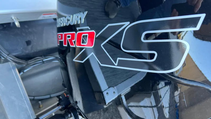 Slide: The Image of Close-up of Mercury Pro XS engine on 2021 Bennington S20 boat. - 16