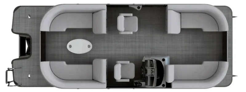 Slide: The Image of 2023 Sylvan Mirage X X3 pontoon boat interior layout, top view. - 23