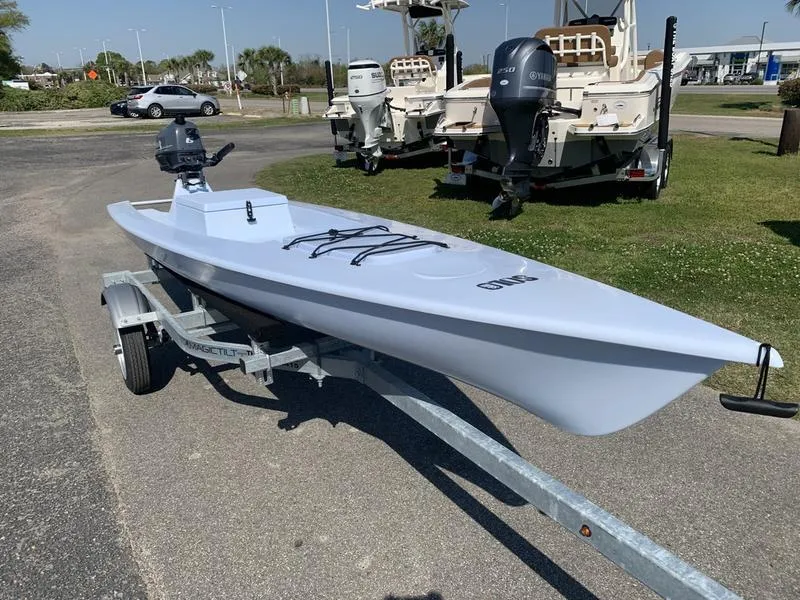 Slide: The Image of 2023 Solo Skiff 14 on trailer, ready for transport. - 5