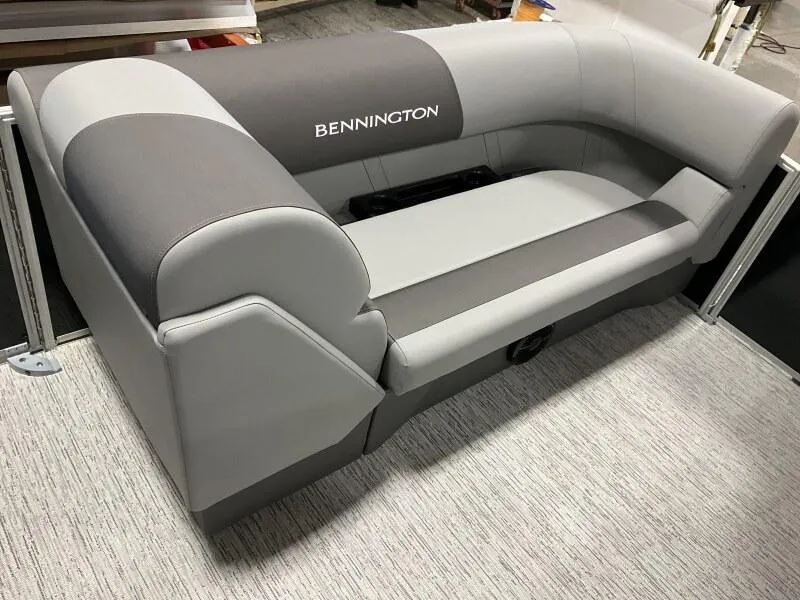 Slide: The Image of Bennington 188 SLJ boat seating, gray upholstery, 2026 model, on order for July delivery. - 22