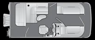 Slide: The Image of Top view layout of 2026 Bennington 188 SLJ pontoon boat, available July. - 31