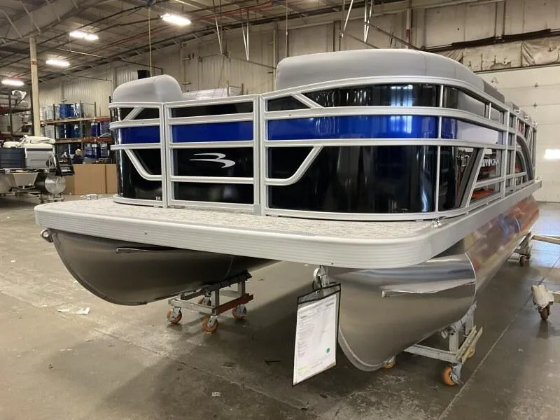 Slide: The Image of 2026 Bennington 188 SLJ pontoon boat in warehouse, awaiting July delivery. - 43
