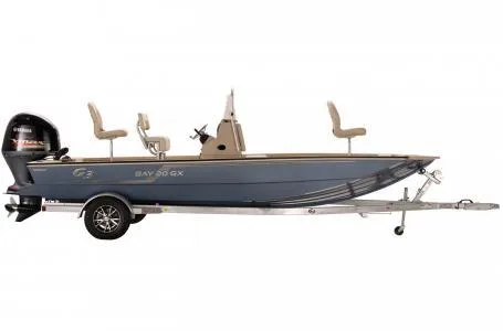 Slide: The Image of 2024 G3 Bay 20 GX fishing boat on trailer, side view. - 10