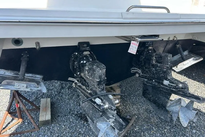 Slide: The Image of Rear view of a 2002 Formula 31 Performance Cruiser with dual outboard motors. - 16