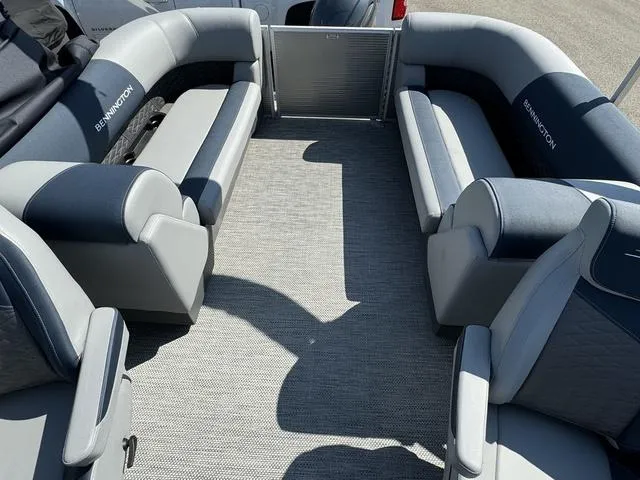 Slide: The Image of Bennington 22 SSR 2024 boat interior with packaged accessories and documents. - 13