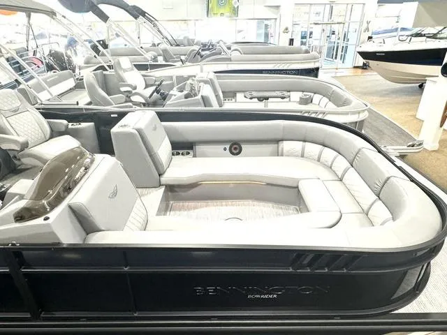 Slide: The Image of 2024 Bennington 25 LTFB boat seat with diamond-stitched upholstery. - 7