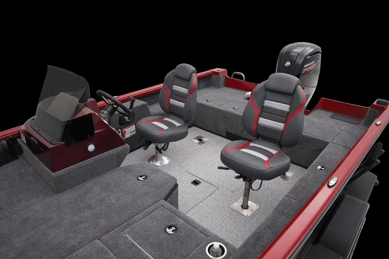 Slide: The Image of 2024 Ranger VS1682SC Angler boat interior with two seats and steering console. - 24