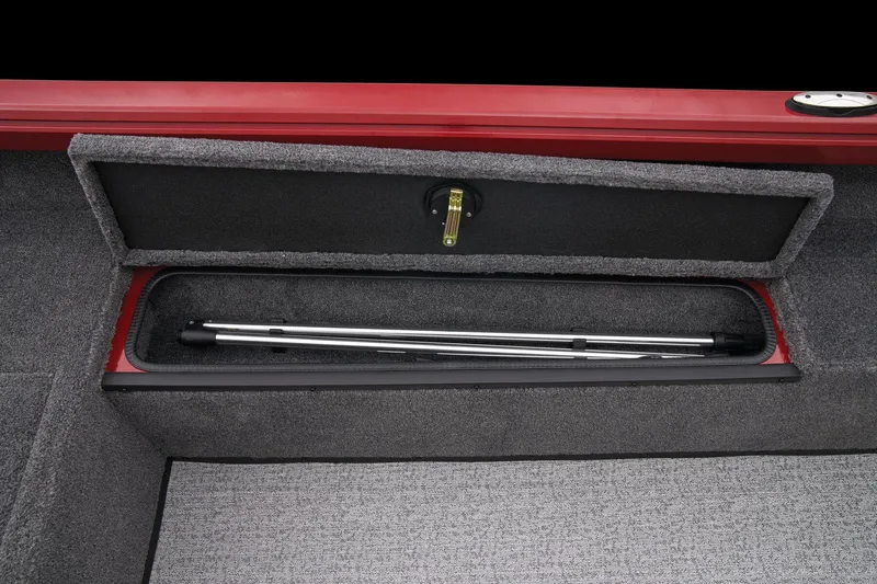 Slide: The Image of 2024 Ranger VS1682SC Angler storage compartment with fishing rod holder. - 42