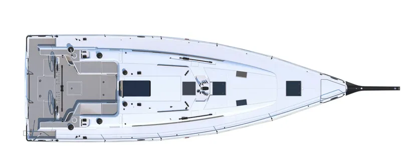 Slide: The Image of Top view of 2024 Beneteau First 44 sailboat layout. - 19