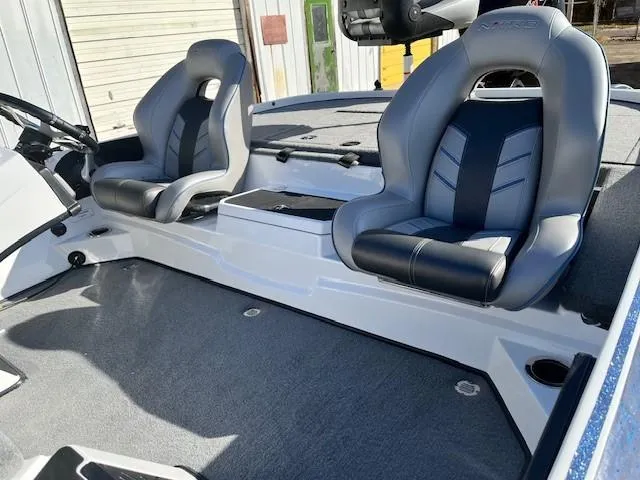 Slide: The Image of 2024 Nitro Z20 Pro boat interior with dual cushioned seats. - 5