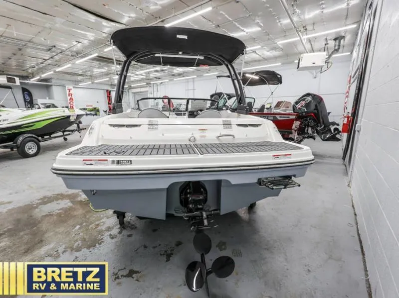Slide: The Image of 2024 VR Series VR4 boat displayed at Bretz RV & Marine showroom. - 8