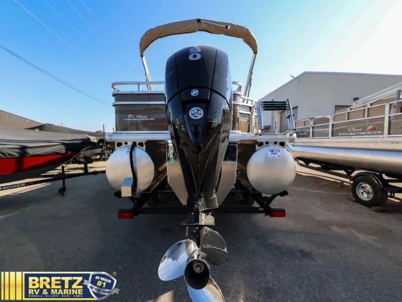 Slide: The Image of 2024 Sportfish 22 XP3 pontoon boat with outboard motor at Bretz RV & Marine. - 11
