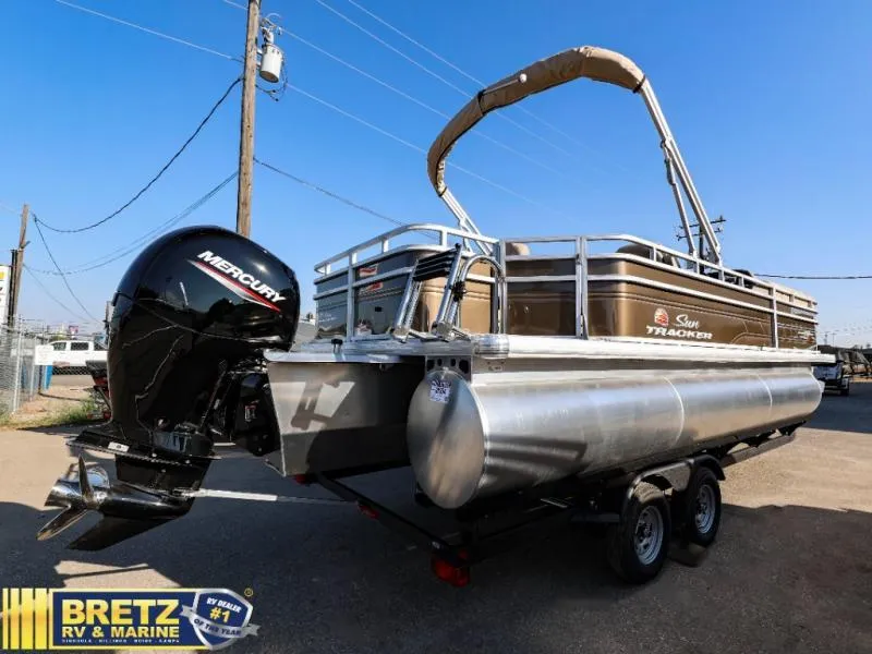 Slide: The Image of 2024 Sportfish 22 XP3 pontoon boat with Mercury outboard motor at Bretz RV & Marine. - 9