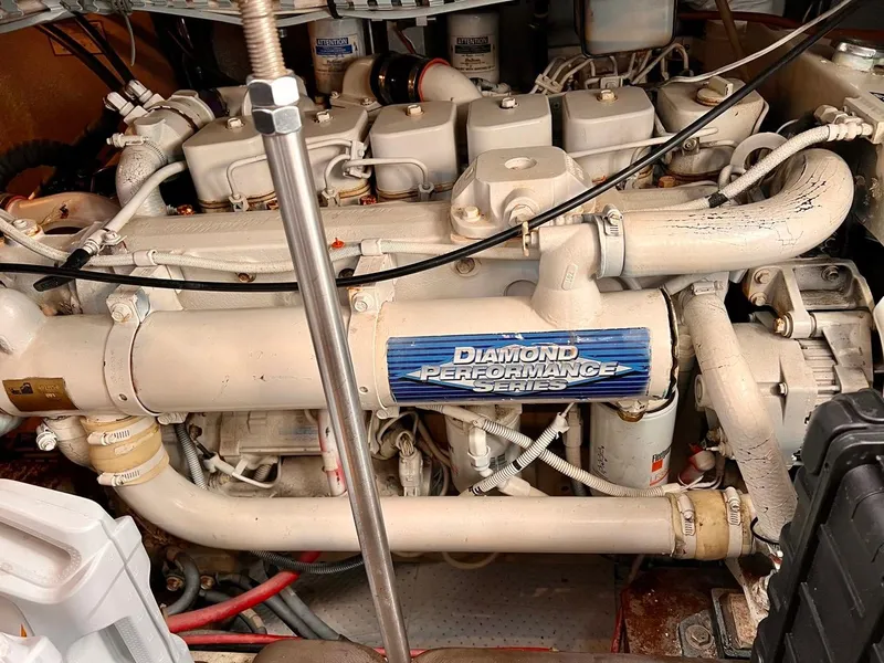 Slide: The Image of Engine room of a 2000 Carver 396 Motor Yacht with Diamond Performance engine. - 33