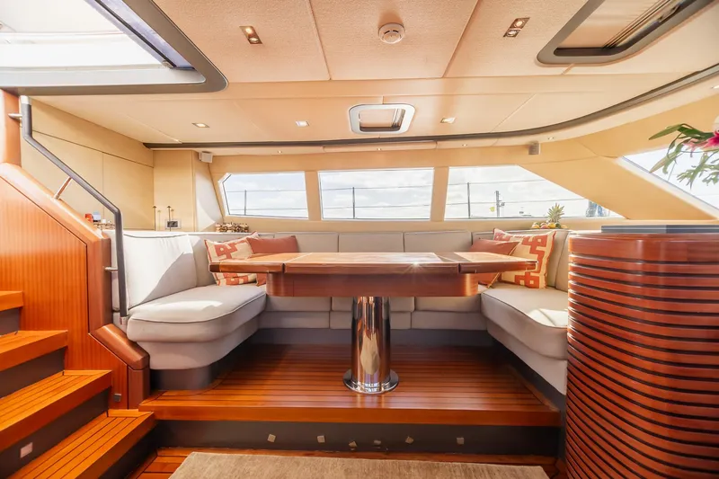 Slide: The Image of Luxurious interior of 2011 Alia Yachts Warwick 82 LK with elegant seating and wooden flooring. - 20