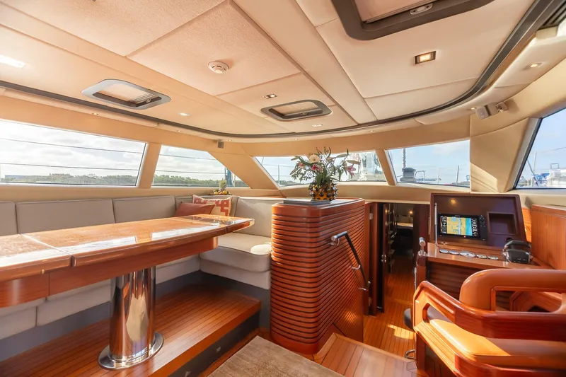 Slide: The Image of Luxurious interior of 2011 Alia Yachts Warwick 82 LK with elegant wood finishes. - 21