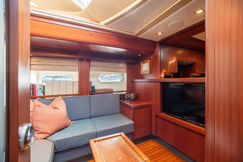 Slide: The Image of Luxurious interior of 2011 Alia Yachts Warwick 82 LK with cozy seating and wooden finishes. - 26