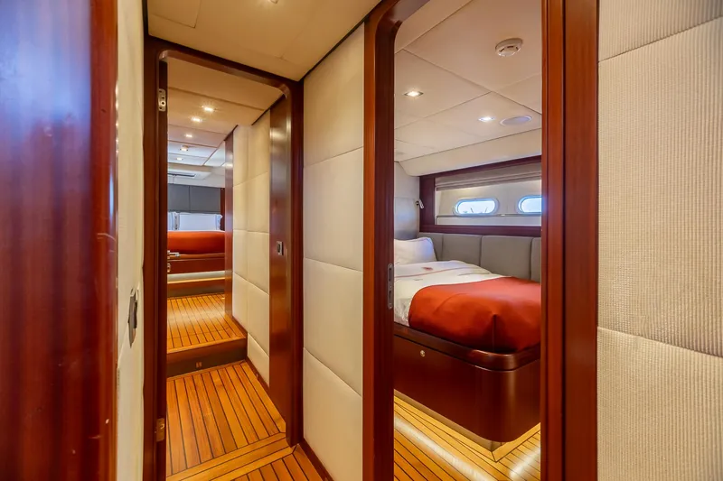Slide: The Image of Luxurious bedroom interior of 2011 Alia Yachts Warwick 82 LK with wooden flooring. - 37