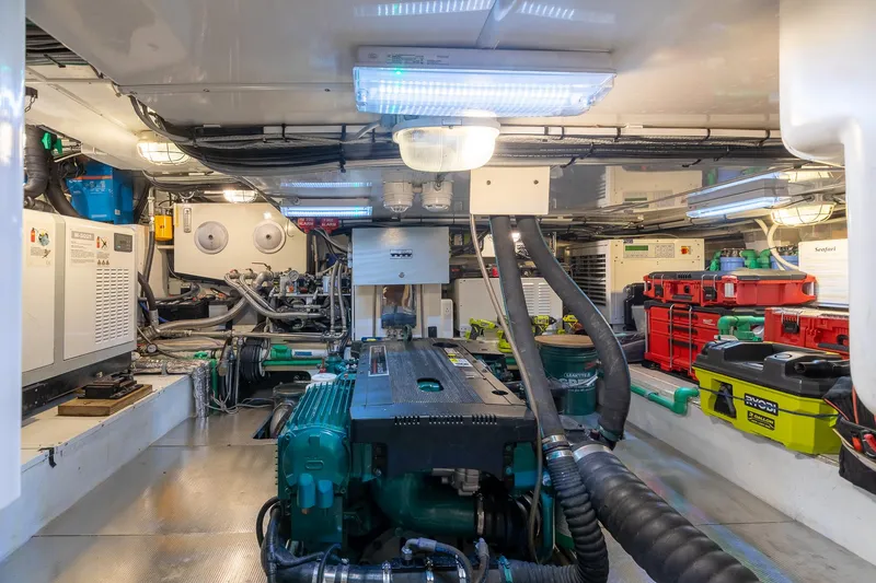 Slide: The Image of Engine room of 2011 Alia Yachts Warwick 82 LK with machinery and equipment. - 47