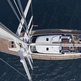 Slide: The Image of Aerial view of 2011 Alia Yachts Warwick 82 LK sailing yacht on the water. - 5