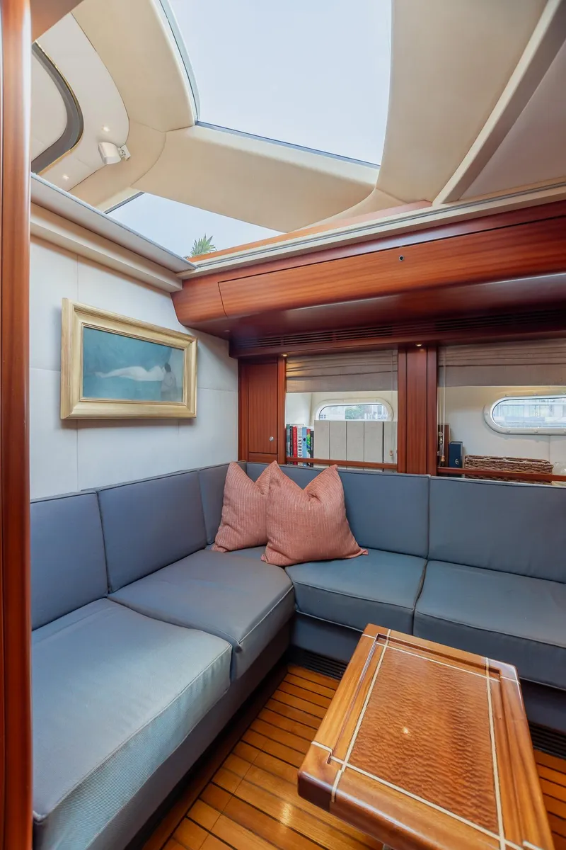 Slide: The Image of Luxurious interior of 2011 Alia Yachts Warwick 82 LK with skylight and cozy seating area. - 27
