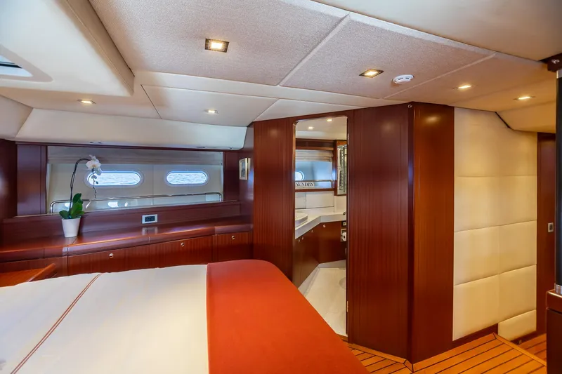 Slide: The Image of Luxurious interior of 2011 Alia Yachts Warwick 82 LK with wood finishes and modern lighting. - 34